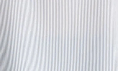 Vince Micro Stripe Silk-blend Pullover Blouse In Sky Graphite