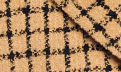 Shop Sandro Simona Crop Double Breasted Tweed Blazer In Camel / Black