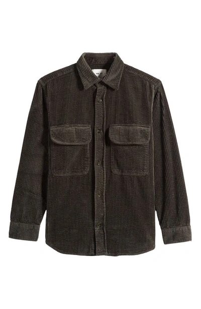 Shop Nn07 Folmer 1725 Cotton Corduroy Button-up Shirt Jacket In Dark Army