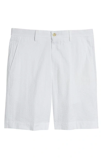 Shop Berle Seersucker Shorts In White