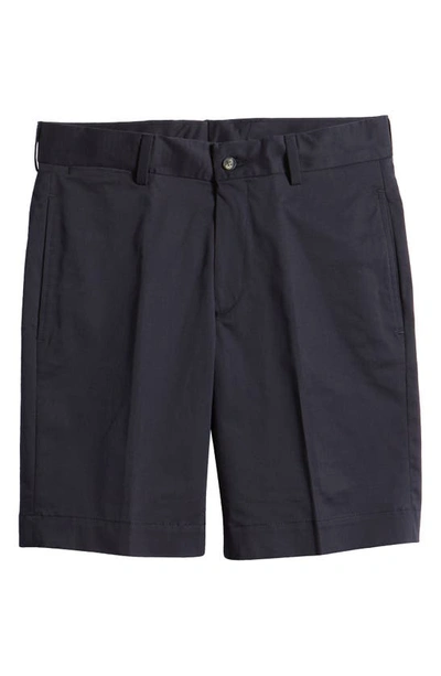 Berle Charleston Khaki Cotton Stretch Twill Shorts In Navy