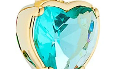 Shop Nadri Crystal Heart Hoop Earrings In Gold