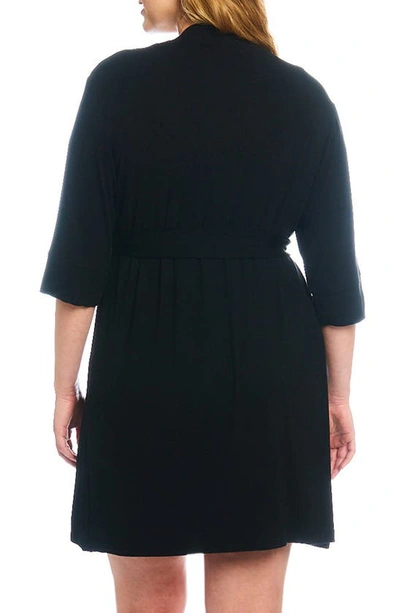 Shop Everly Grey Elia Maternity/nursing Robe & Nightgown Set In Black