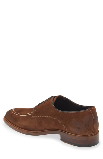 Crosby Square Croft Apron Toe Derby In Cigar Suede