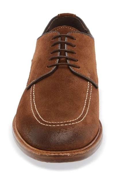 Crosby Square Croft Apron Toe Derby In Cigar Suede