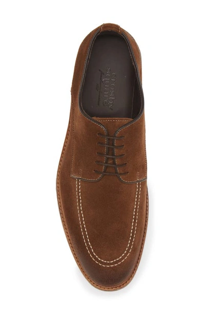 Crosby Square Croft Apron Toe Derby In Cigar Suede