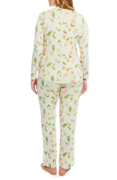 Shop Everly Grey Laina Jersey Long Sleeve Maternity/nursing Pajamas In Carnation