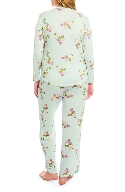 Shop Everly Grey Laina Jersey Long Sleeve Maternity/nursing Pajamas In Peony