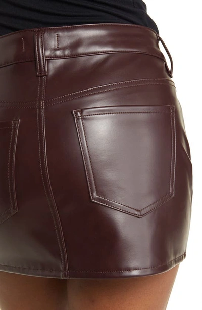 Shop Pacsun 5-pocket Faux Leather Miniskirt In Brandi Brown