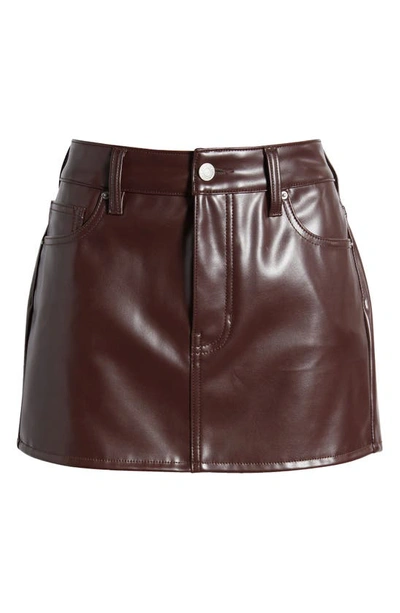 Shop Pacsun 5-pocket Faux Leather Miniskirt In Brandi Brown