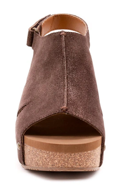 Volatile Montpelier Platform Wedge Sandal In Brown Metallic