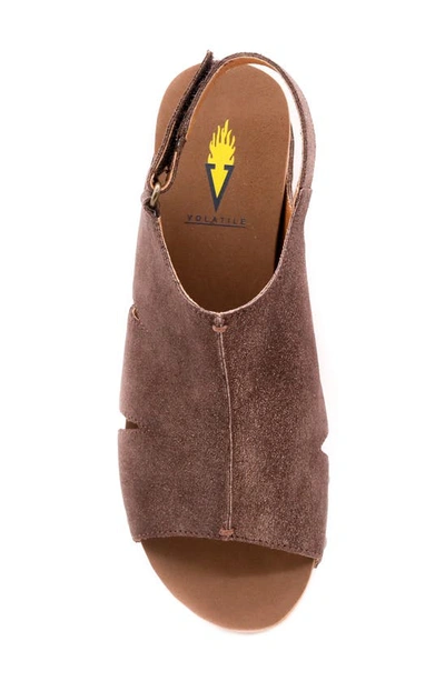 Volatile Montpelier Platform Wedge Sandal In Brown Metallic