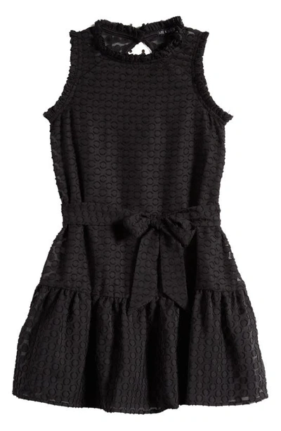 Shop Ava & Yelly Kids' Ruffle Fil Coupé Dress In Black