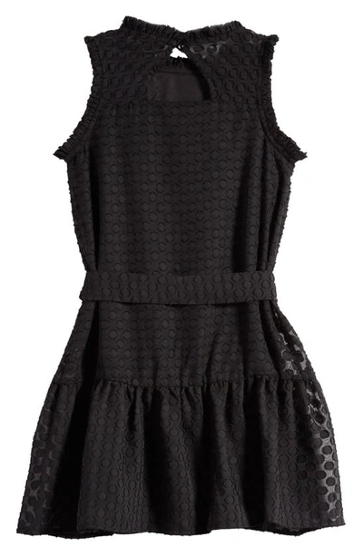 Shop Ava & Yelly Kids' Ruffle Fil Coupé Dress In Black