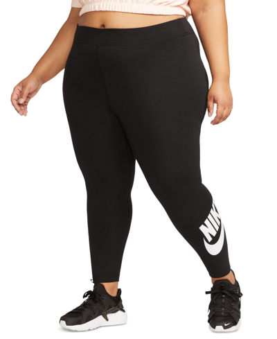 Shop Nike Plus Size Sportswear Classics High-waisted Graphic Leggings In Black