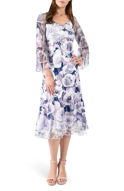 Shop Komarov Floral Lace & Charmeuse Dress In Poppy Garden