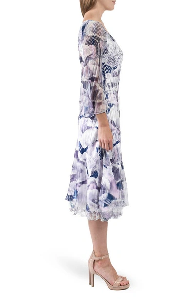 Shop Komarov Floral Lace & Charmeuse Dress In Poppy Garden