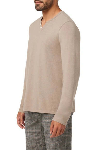 Shop Joe's Wintz Hemp & Cotton Henley Top In Roasted Cashew