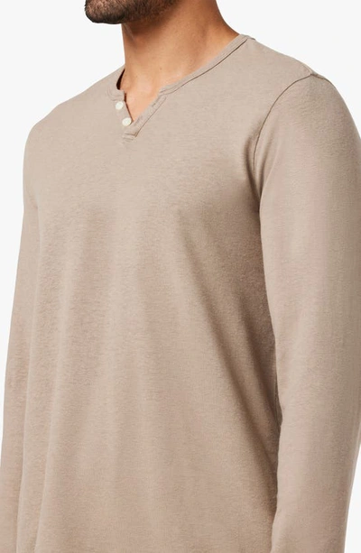 Shop Joe's Wintz Hemp & Cotton Henley Top In Roasted Cashew