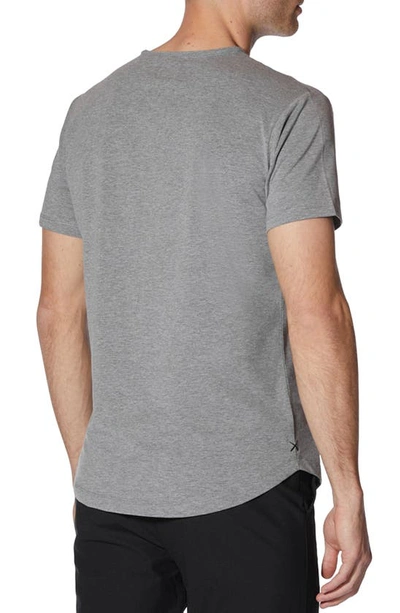 Shop Cuts Ao Curve Hem Cotton Blend T-shirt In Heather Grey