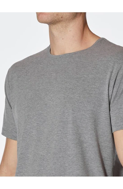 Shop Cuts Ao Curve Hem Cotton Blend T-shirt In Heather Grey