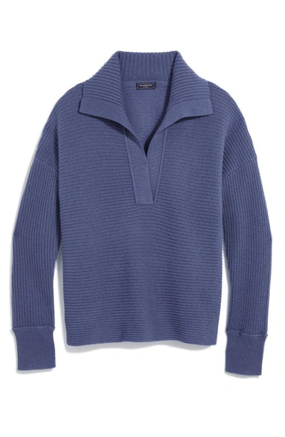 Shop Vineyard Vines Cashmere Rib Polo Sweater In Blue Moon