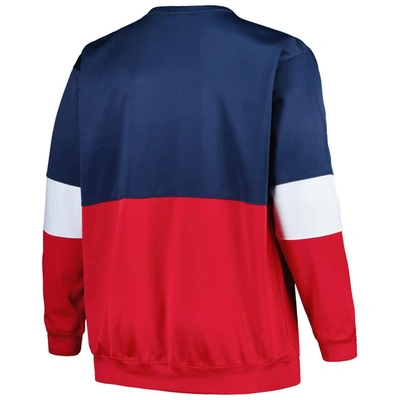 Fanatics Men's  Navy, Red New Orleans Pelicans Big And Tall Split Pullover Sweatshirt In Navy
