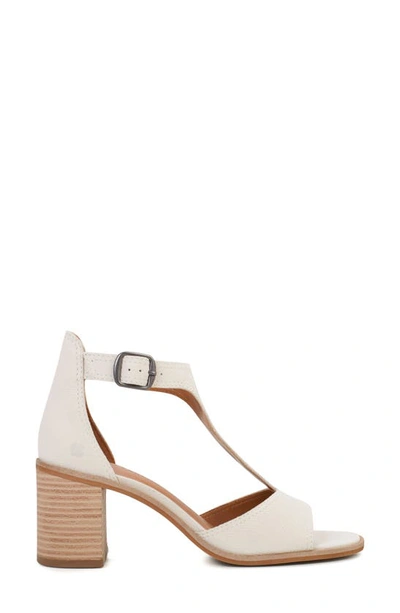 Lucky Brand Sabeni Womens Leather T-strap Block Heels In Vanilla Sal