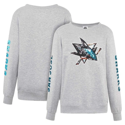 Shop Cuce Heather Gray San Jose Sharks Sequin Pullover Sweatshirt