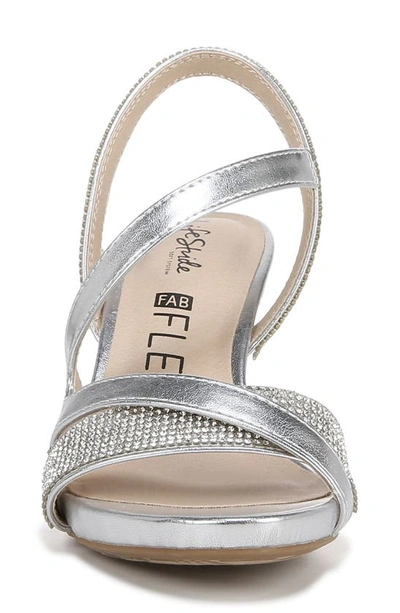 Shop Lifestride Mia Glitz Asymmetric Sandal In Silverm