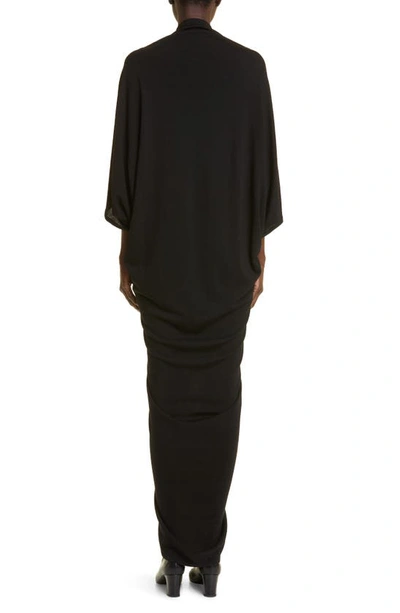 Shop The Row Rodin Ruched Virgin Wool Maxi Dress In Black
