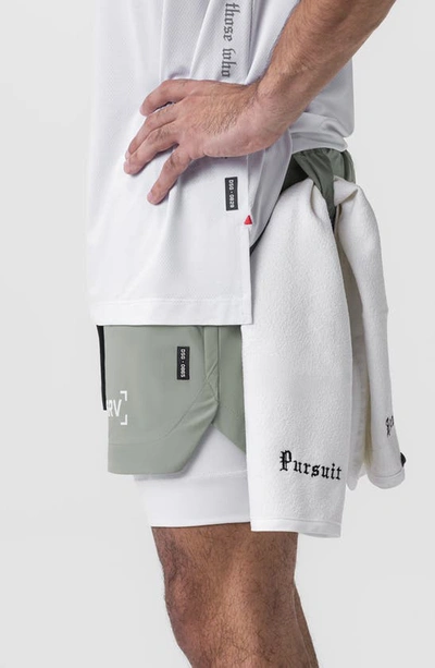 Shop Asrv Tetra-lite™ 5-inch 2-in-1 Lined Shorts In Sage Bracket/white