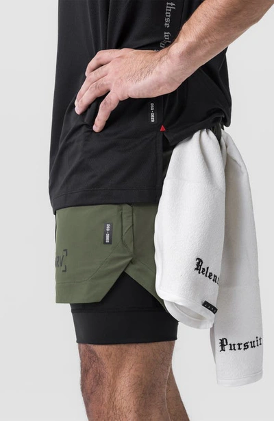 Shop Asrv Tetra-lite™ 5-inch 2-in-1 Lined Shorts In Olive Bracket/black
