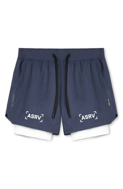 Shop Asrv Tetra-lite™ 5-inch 2-in-1 Lined Shorts In Navy Bracket/white