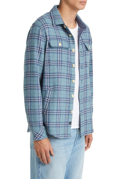 Shop Rails Berkshire Herringbone Check Shirt Jacket In Moonlight Wave