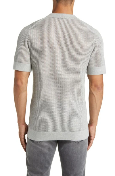 Shop Rails Nathan Short Sleeve Polo Sweater In Grey Melange