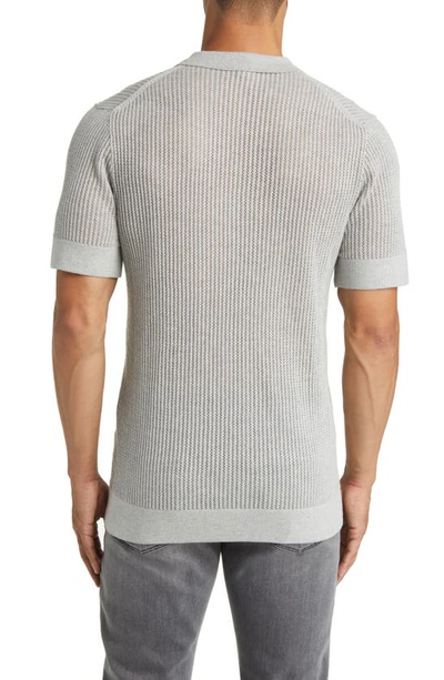 Rails Nathan Short Sleeve Polo Sweater In Grey Melange