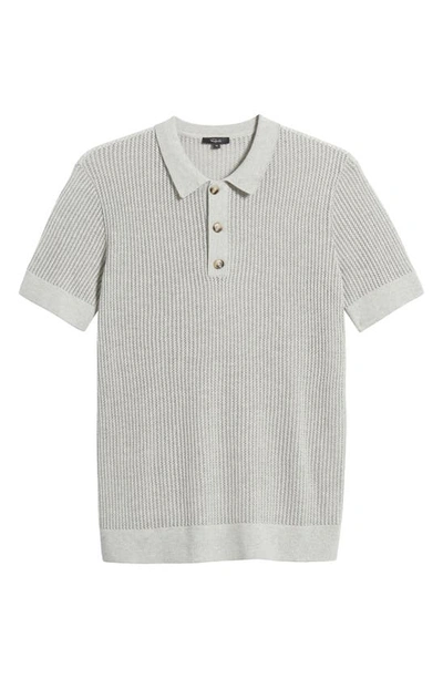 Shop Rails Nathan Short Sleeve Polo Sweater In Grey Melange
