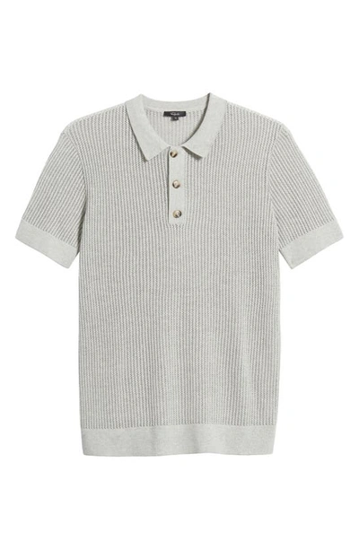 Rails Nathan Short Sleeve Polo Sweater In Grey Melange