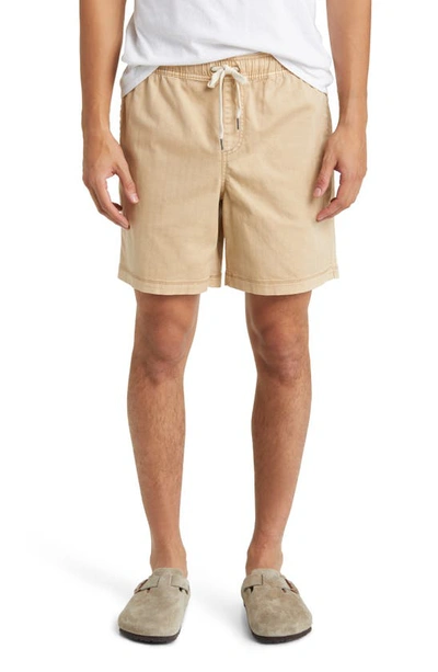 Shop Rails Cruz Stretch Cotton Drawstring Shorts In Khaki