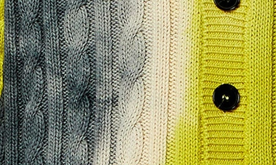 Shop Diesel ® K-jonny Tie Dye Cotton Cable Cardigan In Yellow Multi