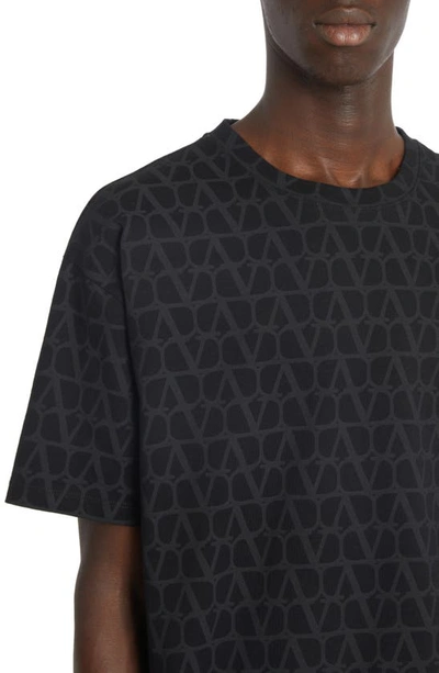 Shop Valentino Vlogo Toile Iconographe Cotton T-shirt In Mxm Toile Iconograph Nero