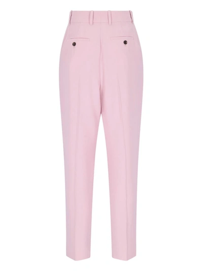 Alexander Mcqueen Alexander Mc Queen Pink Regular Trousers With Pleats In Pink