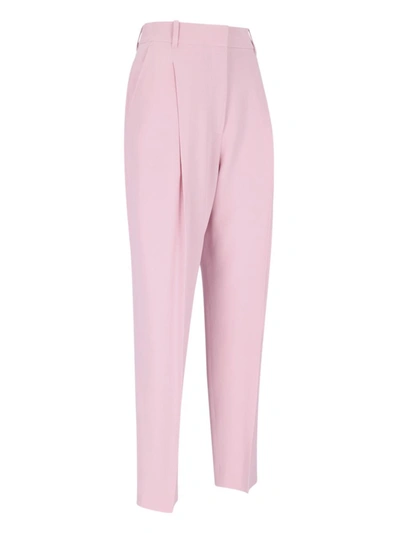 Alexander Mcqueen Alexander Mc Queen Pink Regular Trousers With Pleats In Pink