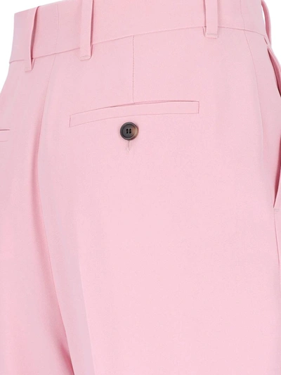 Alexander Mcqueen Alexander Mc Queen Pink Regular Trousers With Pleats In Pink