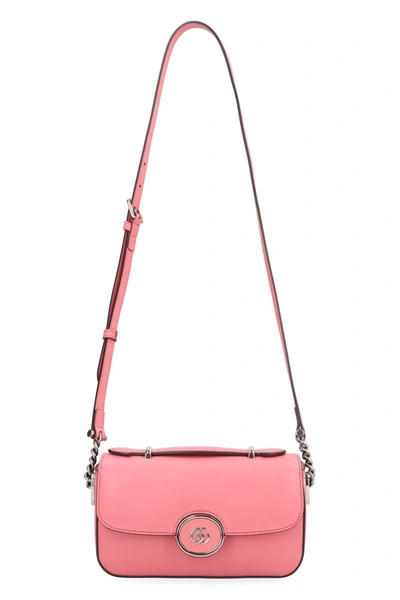 Shop Gucci Petite Gg Mini Leather Shoulder Bag In Pink