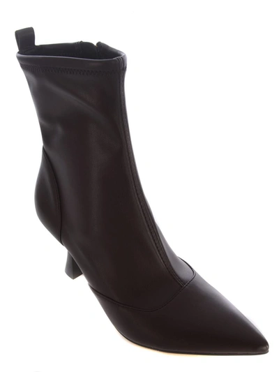 Michael Kors Clara Burgundy Heeled Ankle Boot In Brown