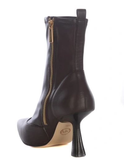 Michael Kors Clara Burgundy Heeled Ankle Boot In Brown