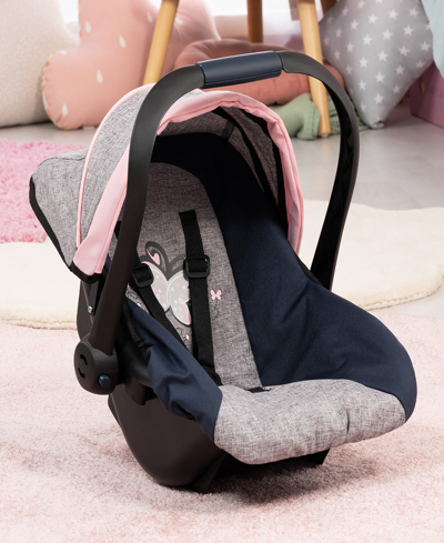 Bayer Design Dolls Grey, Blue, Pink Butterfly Car Seat In Multi