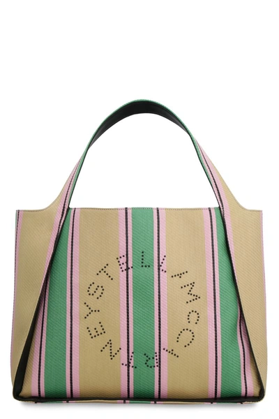Shop Stella Mccartney Stella Logo Raffia Tote Bag In Multicolor